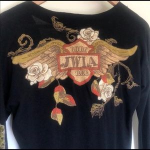 Johnny Was Black Embroidered Small Top